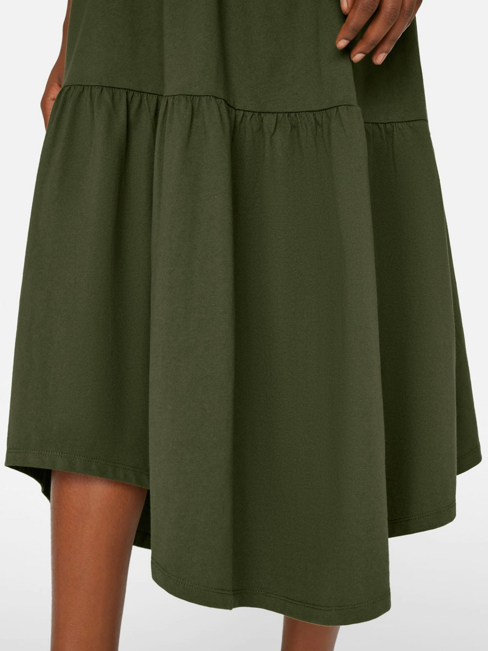 Frame Ribbed-knit Midi Dress In Green