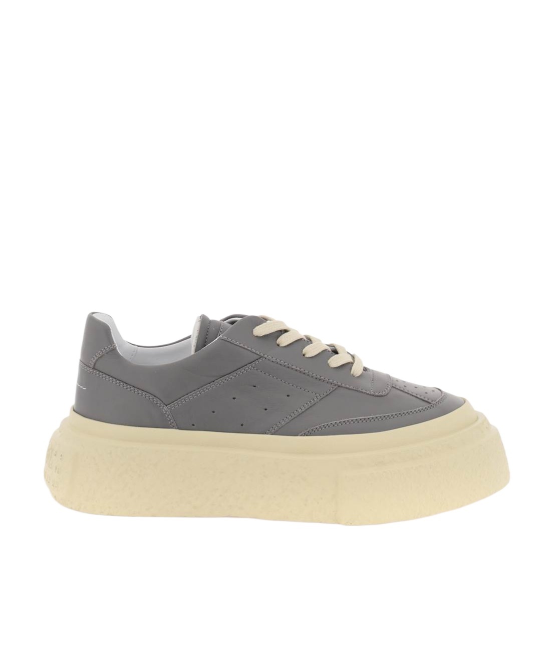 Shop Mm6 Maison Margiela Gambetta Leather Sneakers In Gray