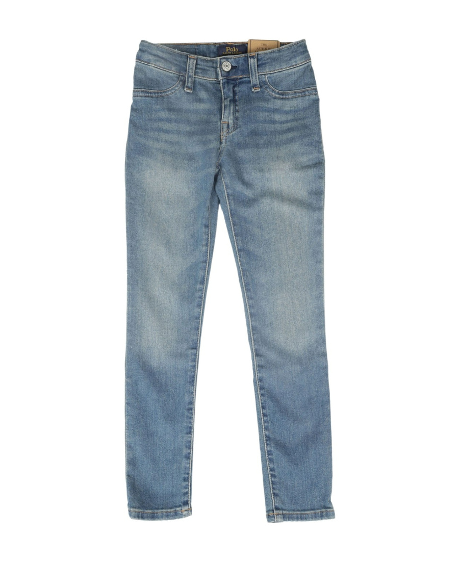 Polo Ralph Lauren Ralph Lauren Kids Logo Patch Straight Leg Jeans In Blue
