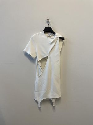 Courrèges Cut-out Suspenders Mini Dress In Gray