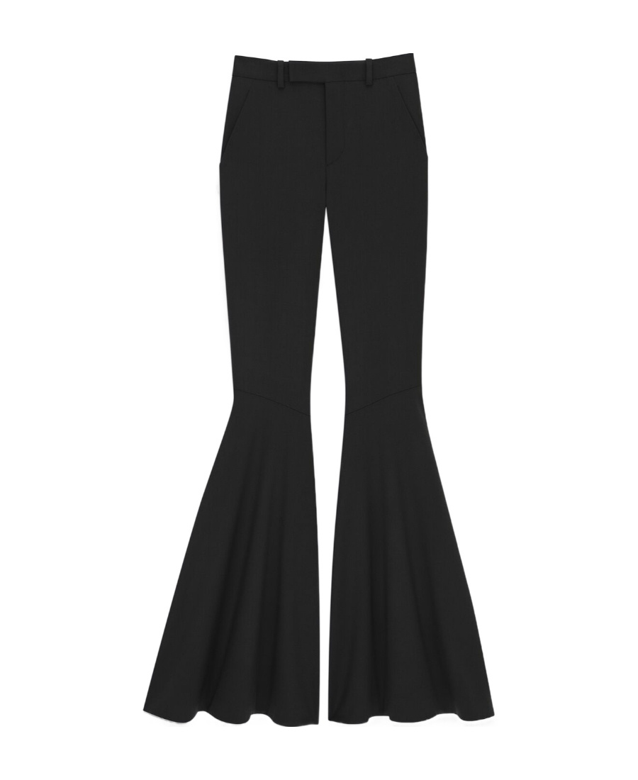 Saint Laurent High-waisted Flared Trousers In Black