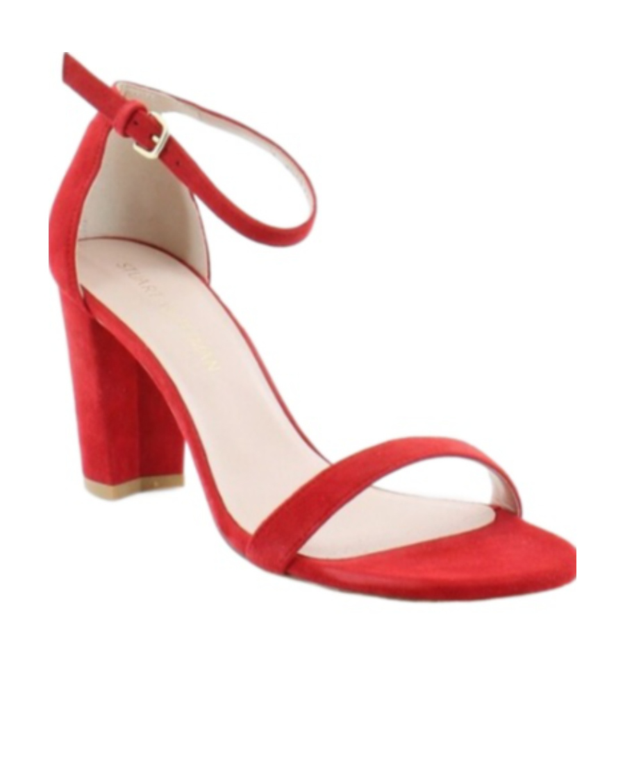Stuart Weitzman One Word With Thick High-heeled Sandals In Red