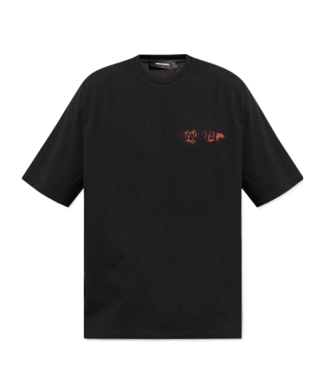 Dsquared2 Graphic-print Cotton T-shirt In Black
