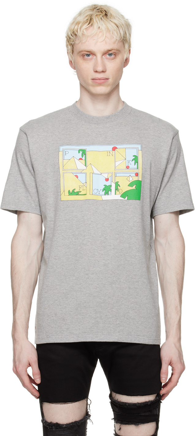 Undercover Printed Round-necked T-shirt In Gray