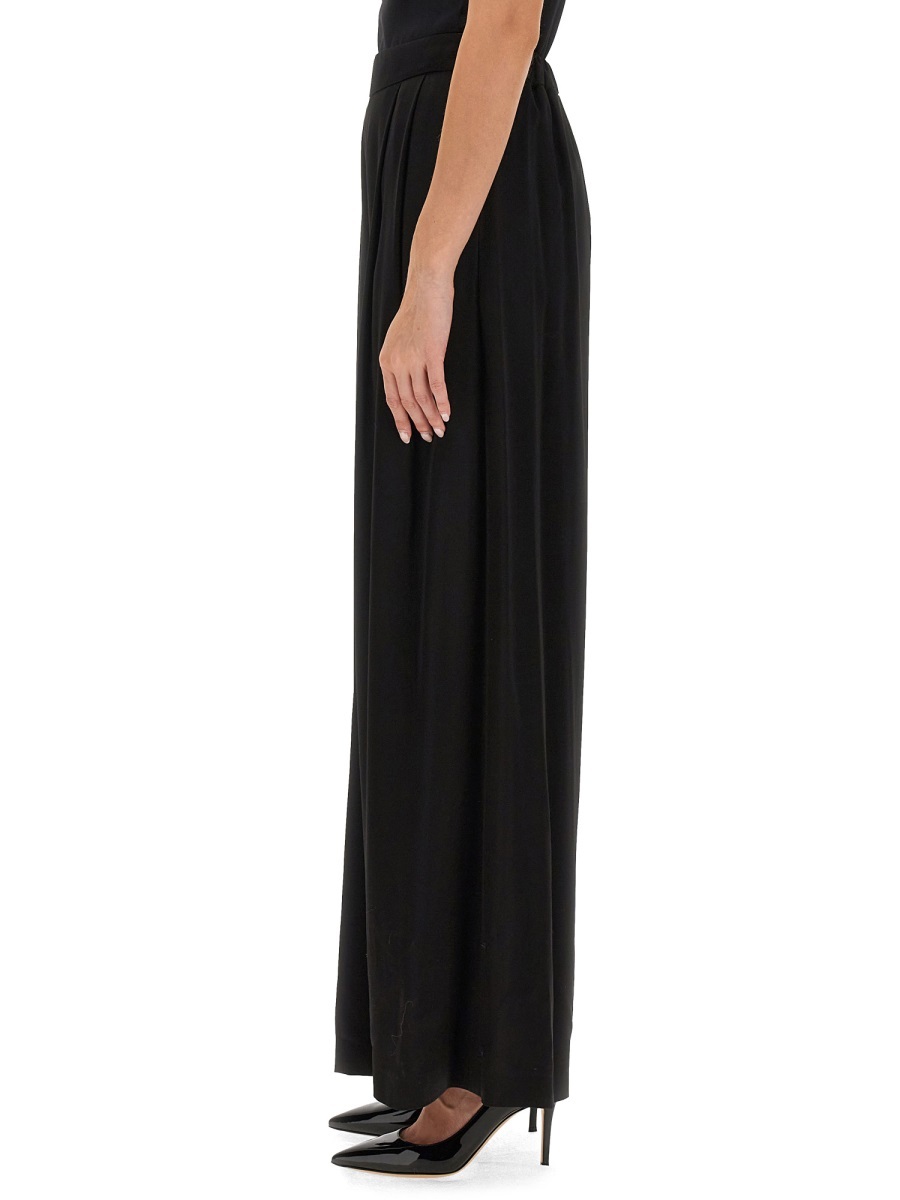 Shop Fabiana Filippi Satin Wide-leg Trousers In Black