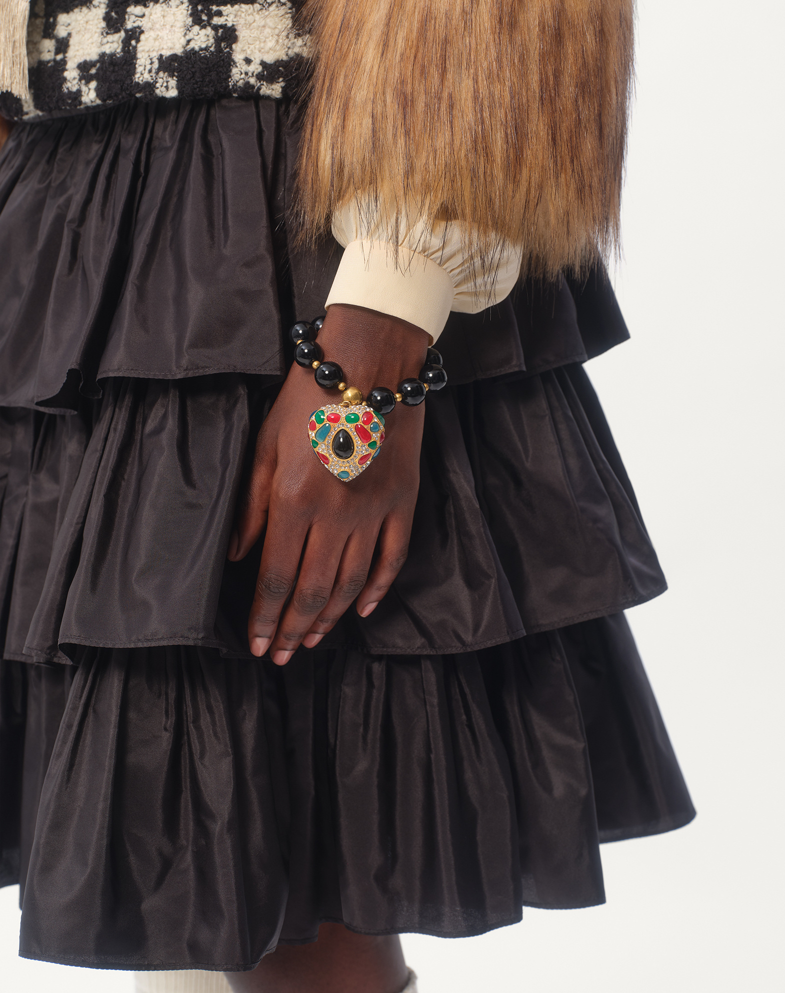 Valentino Crystal-embellished Coeur Royal Bracelet In Multicolor