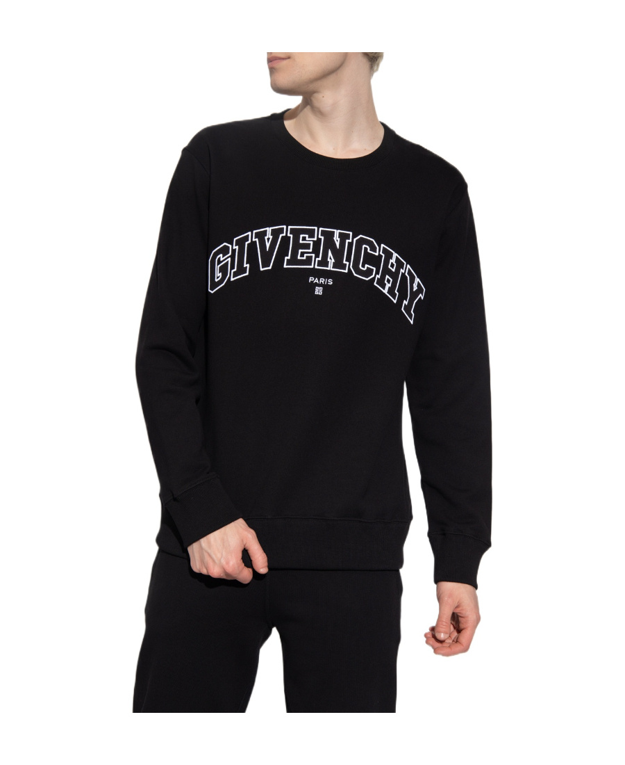 Givenchy Logo-print Crew-neck Sweatshirt In Black