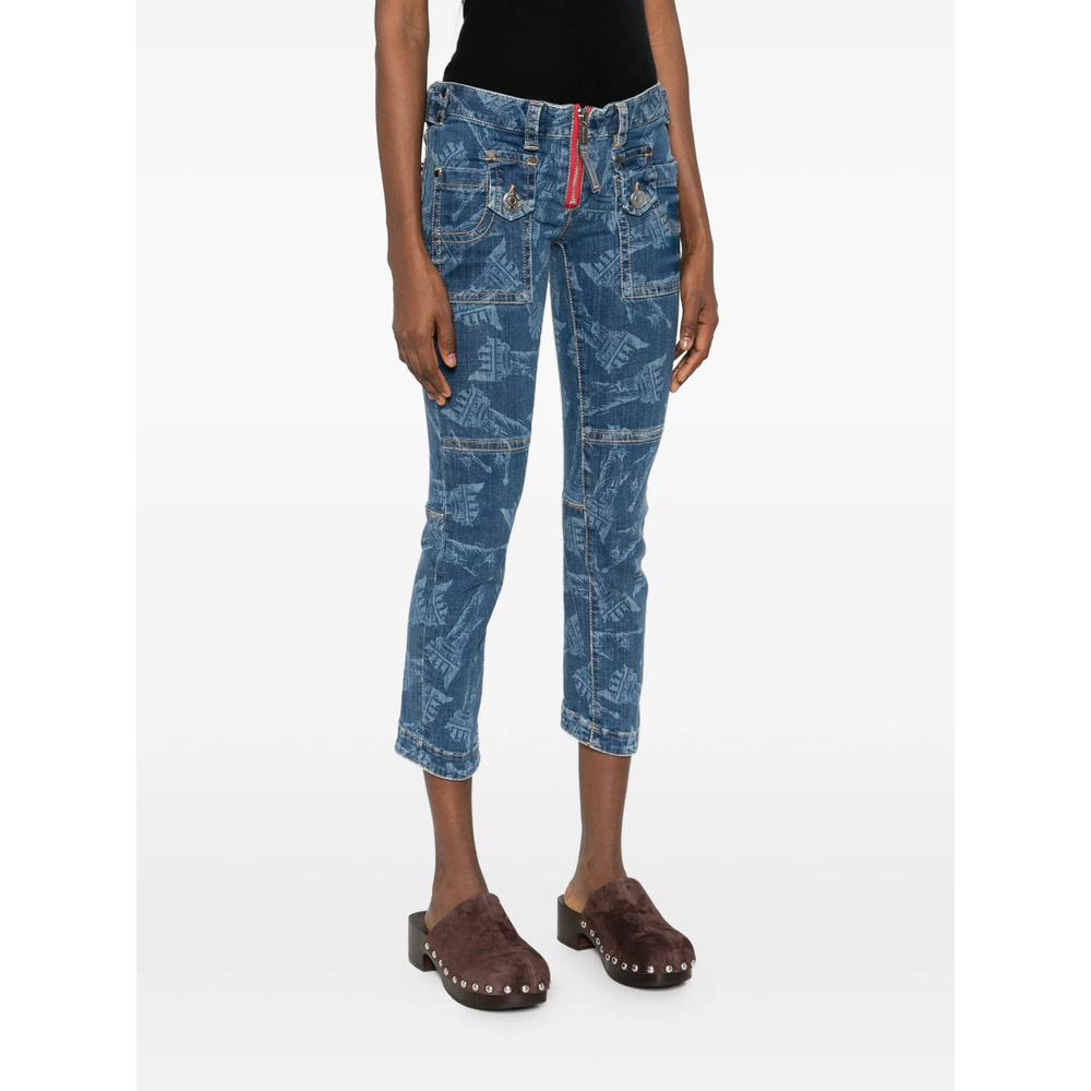 Dsquared2 Statue Of Liberty Printed Skinny Jeans In Blue