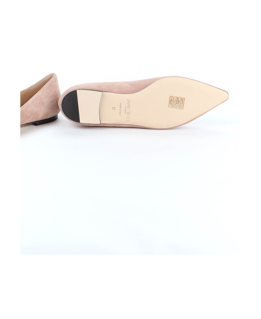 Jimmy Choo Pointed Flat-soled Ballet Shoes In Nude