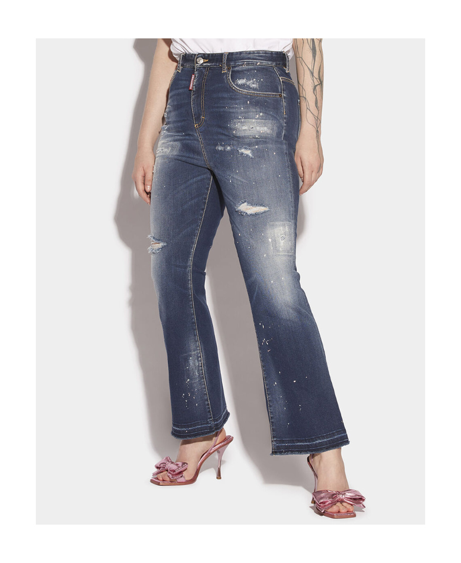 Dsquared2 Distressed Flared Jeans In Black