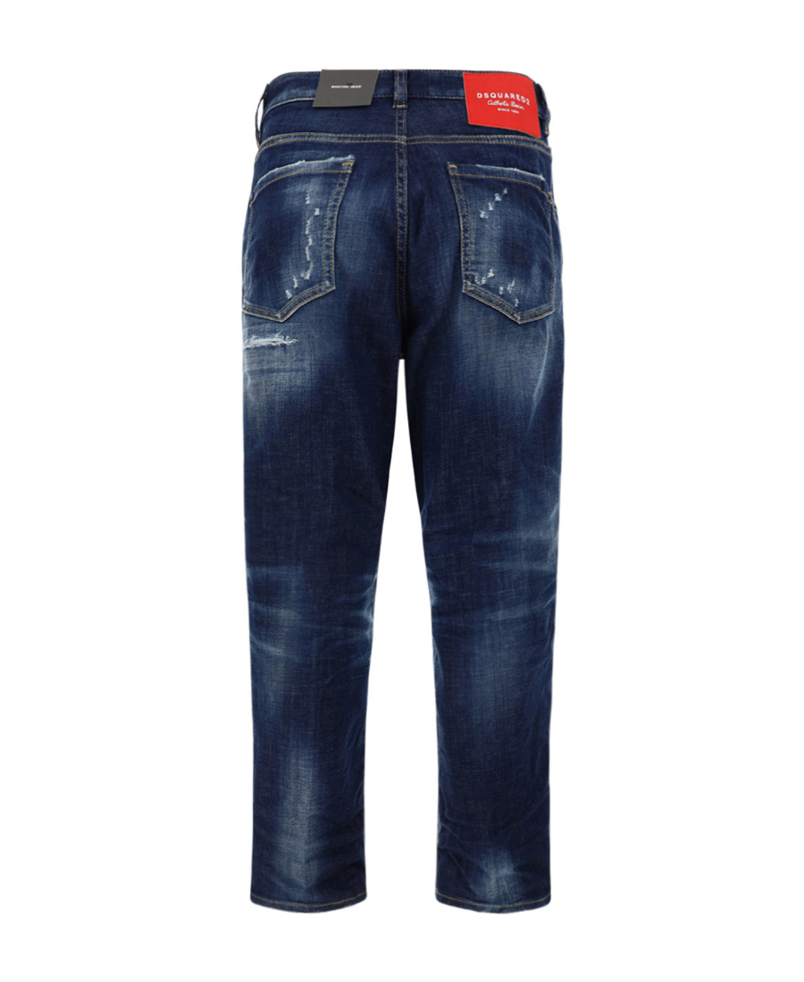 Dsquared2 Distressed Cropped Jeans In Black