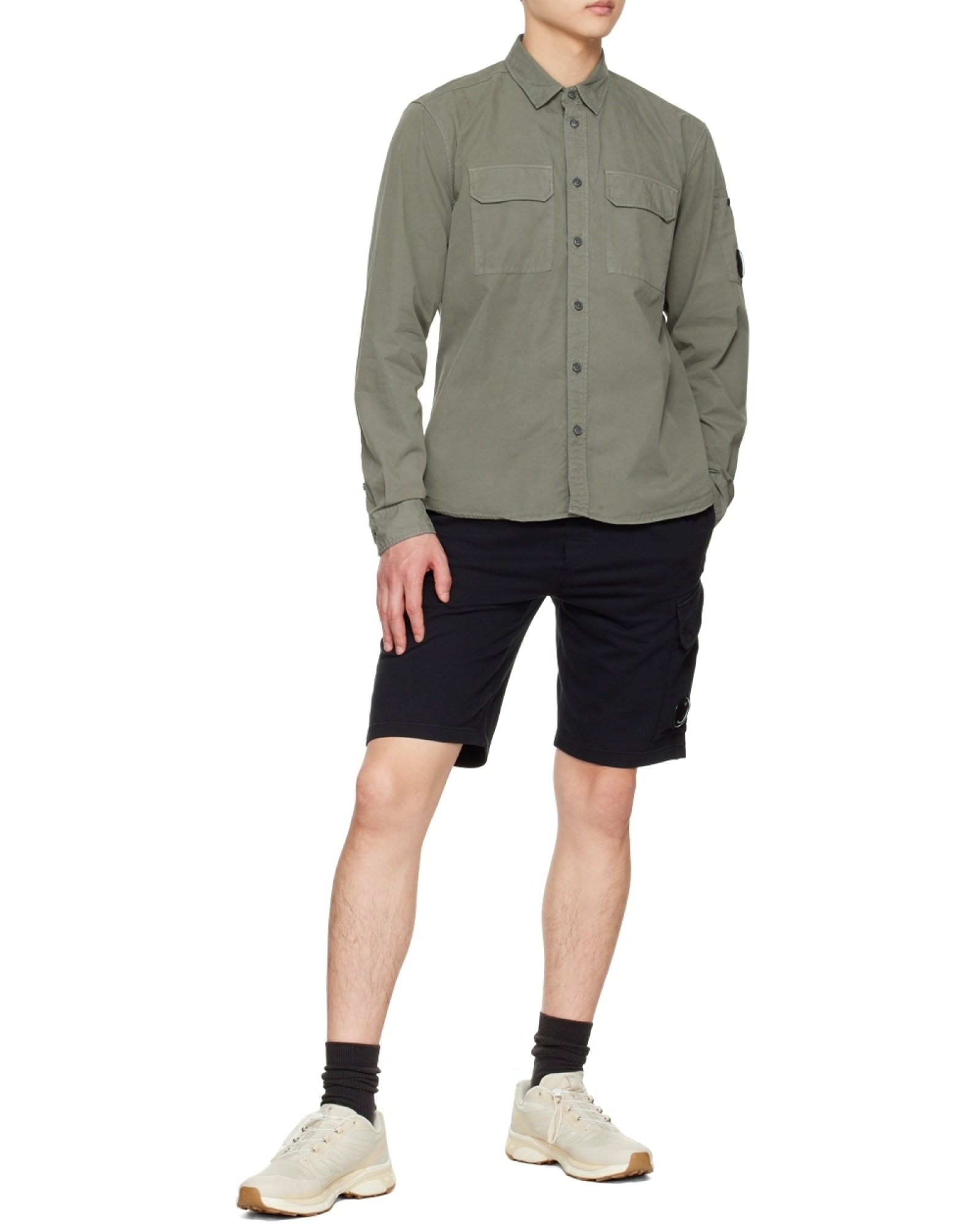 C.p. Company Lens-detail Shirt In Gray