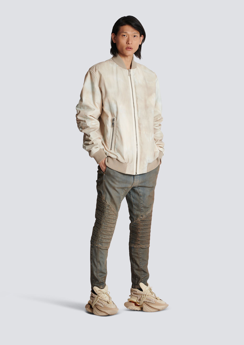 Balmain Rear Logo-print Detail Jacket In Nude