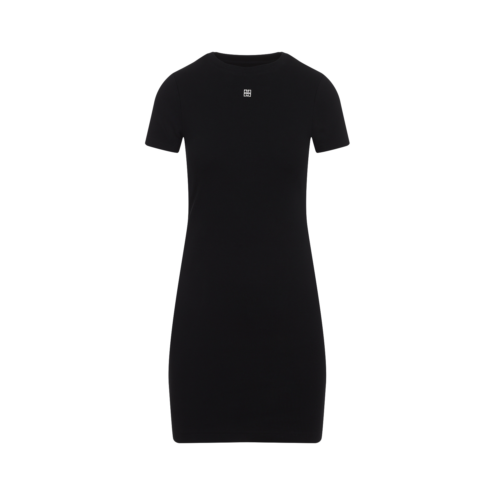 Givenchy Fitted Ribbed Cotton Mini Dress In Black