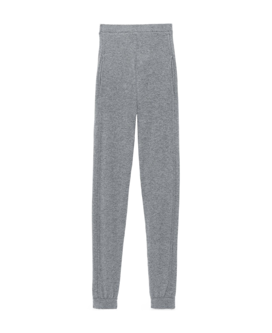 Saint Laurent Tapered-leg Cashmere Trousers In Gray
