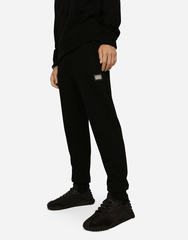 Dolce & Gabbana Dg Essentials Knitted Track Pants In Black