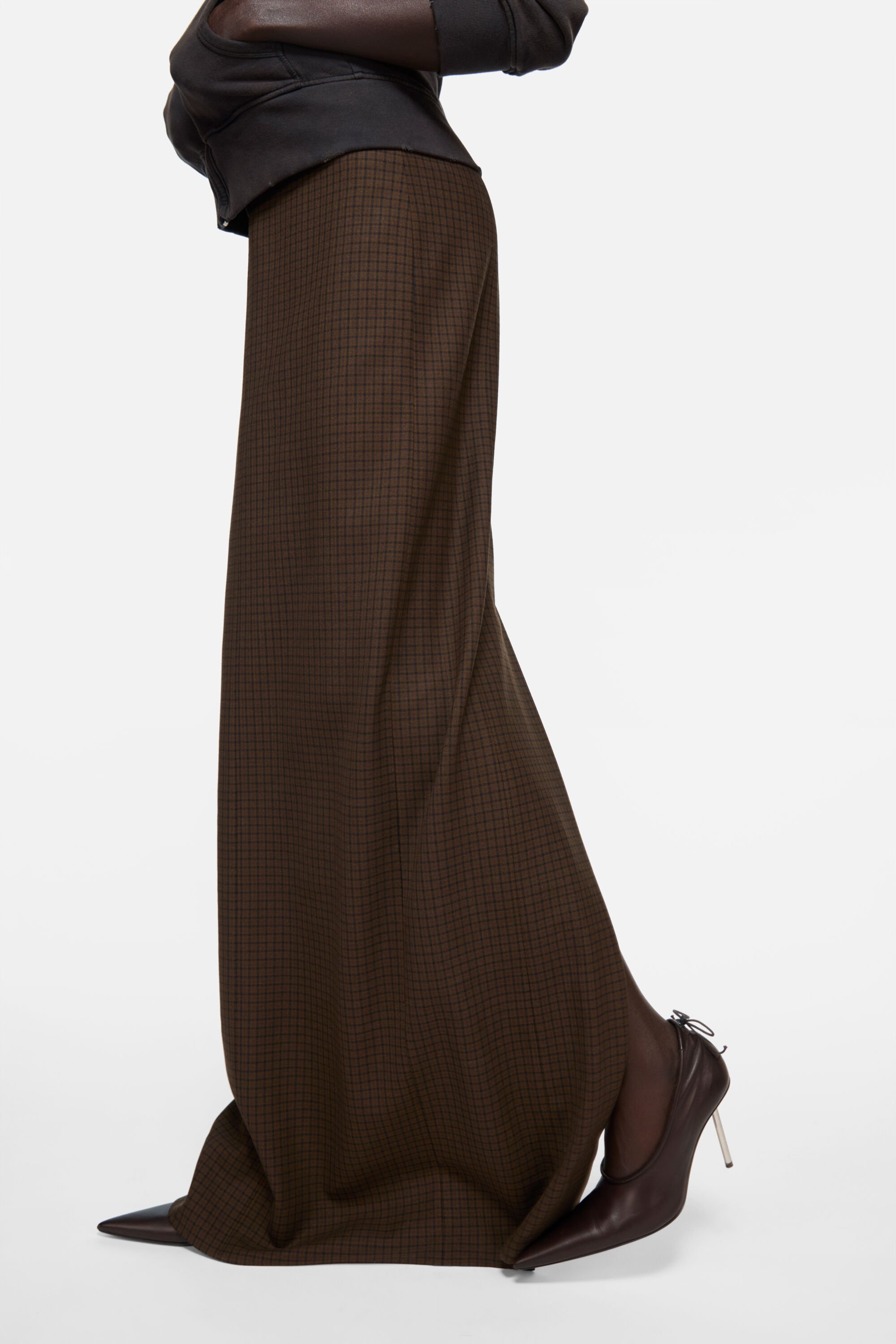 Acne Studios High-waisted Checked Skirt In Brown