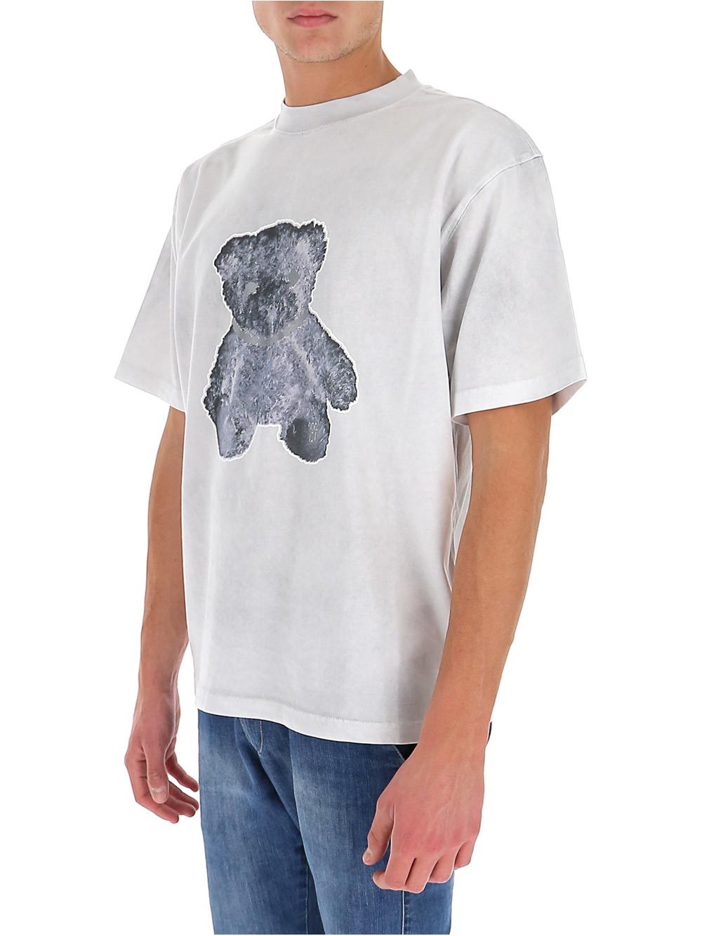 We11 Done Negative Teddy Print T-shirt In White