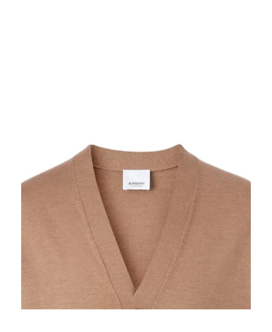 Burberry V-neck Button-up Cardigan In Nude