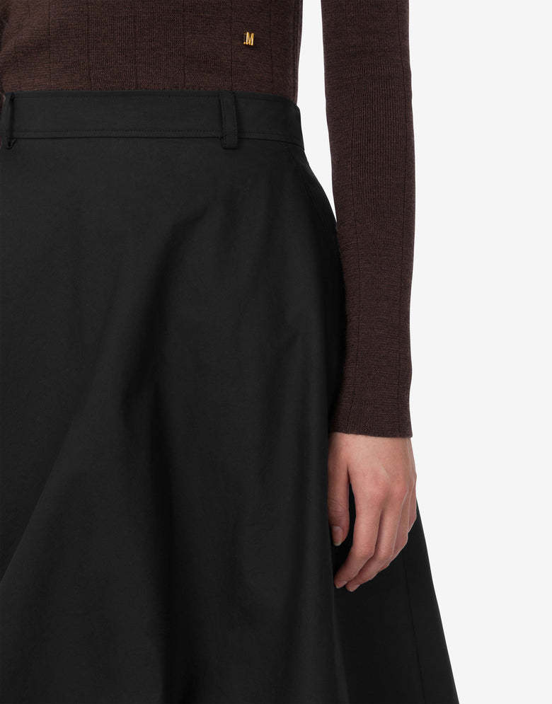 Moschino Knee Length A-line Skirt With Asymmetric Hem In Black