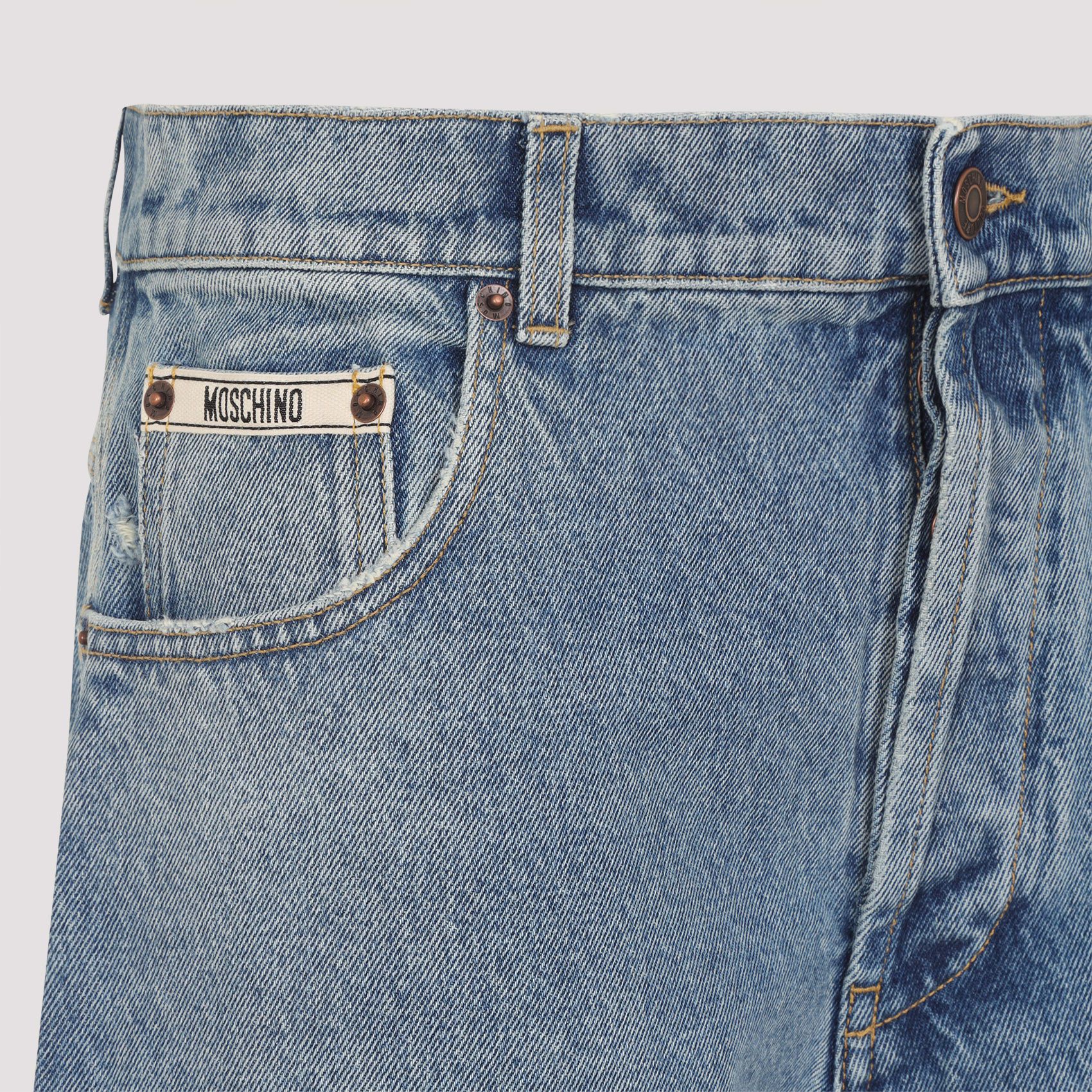 Moschino Relaxed High-waist Jeans With Classic Five-pocket Styling In Blue