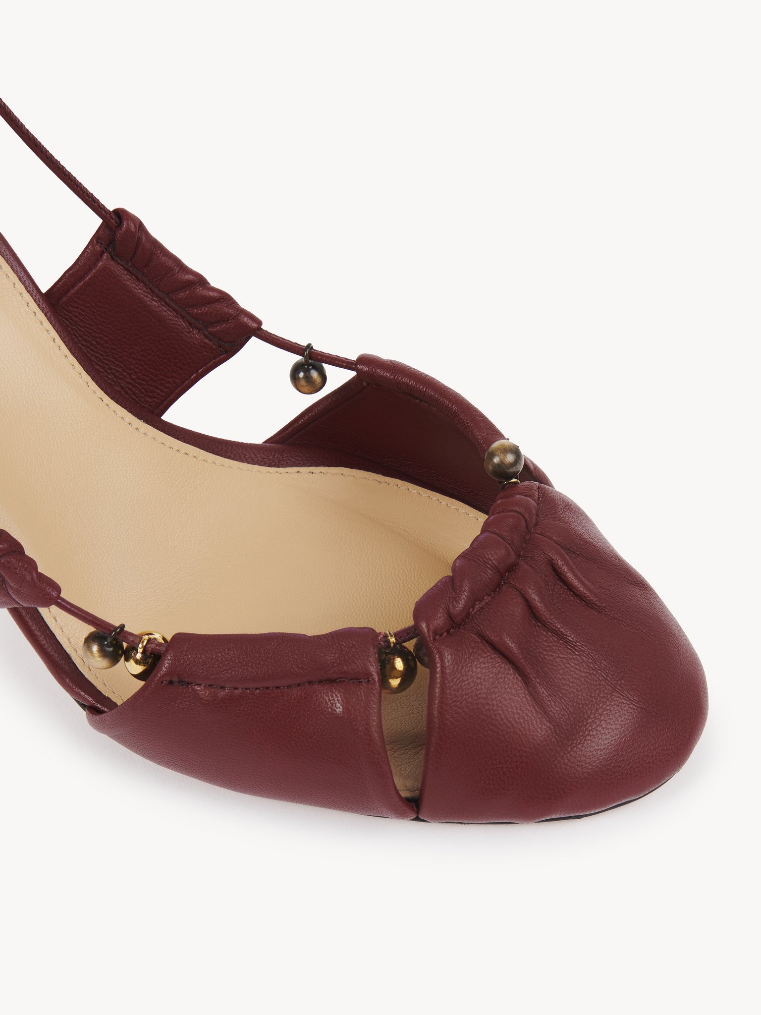 Chloé Round Head High Heels In Red