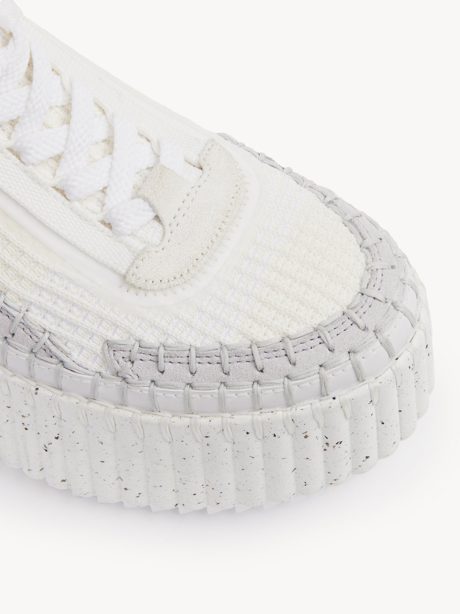 Chloé Baskets Compensées Nama Femme Blanc Taille 37 100% Cuir De Veau In White