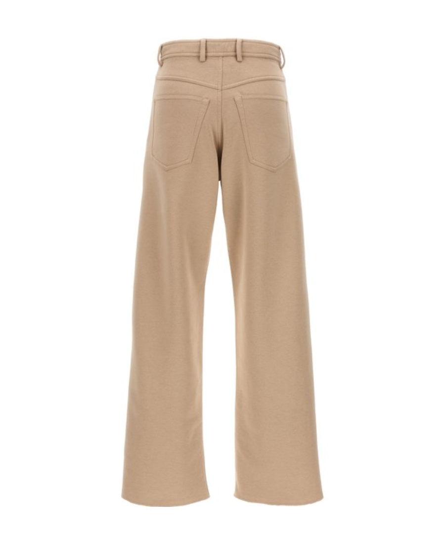 Mm6 Maison Margiela Signature Numbers-motif Wide-leg Trousers In Nude
