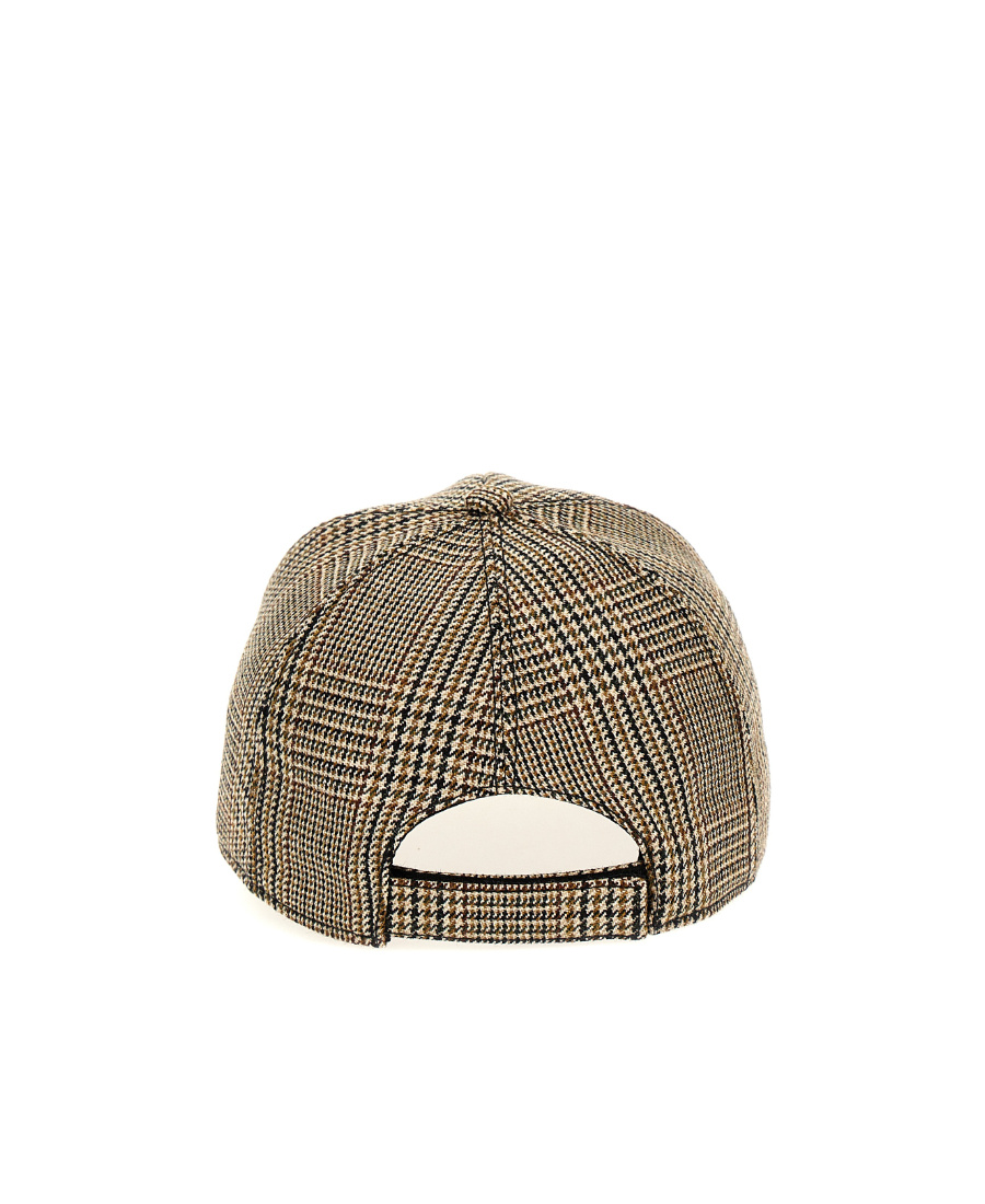 Miu Miu Prince Of Wales-pattern Virgin-wool Cap In Nude
