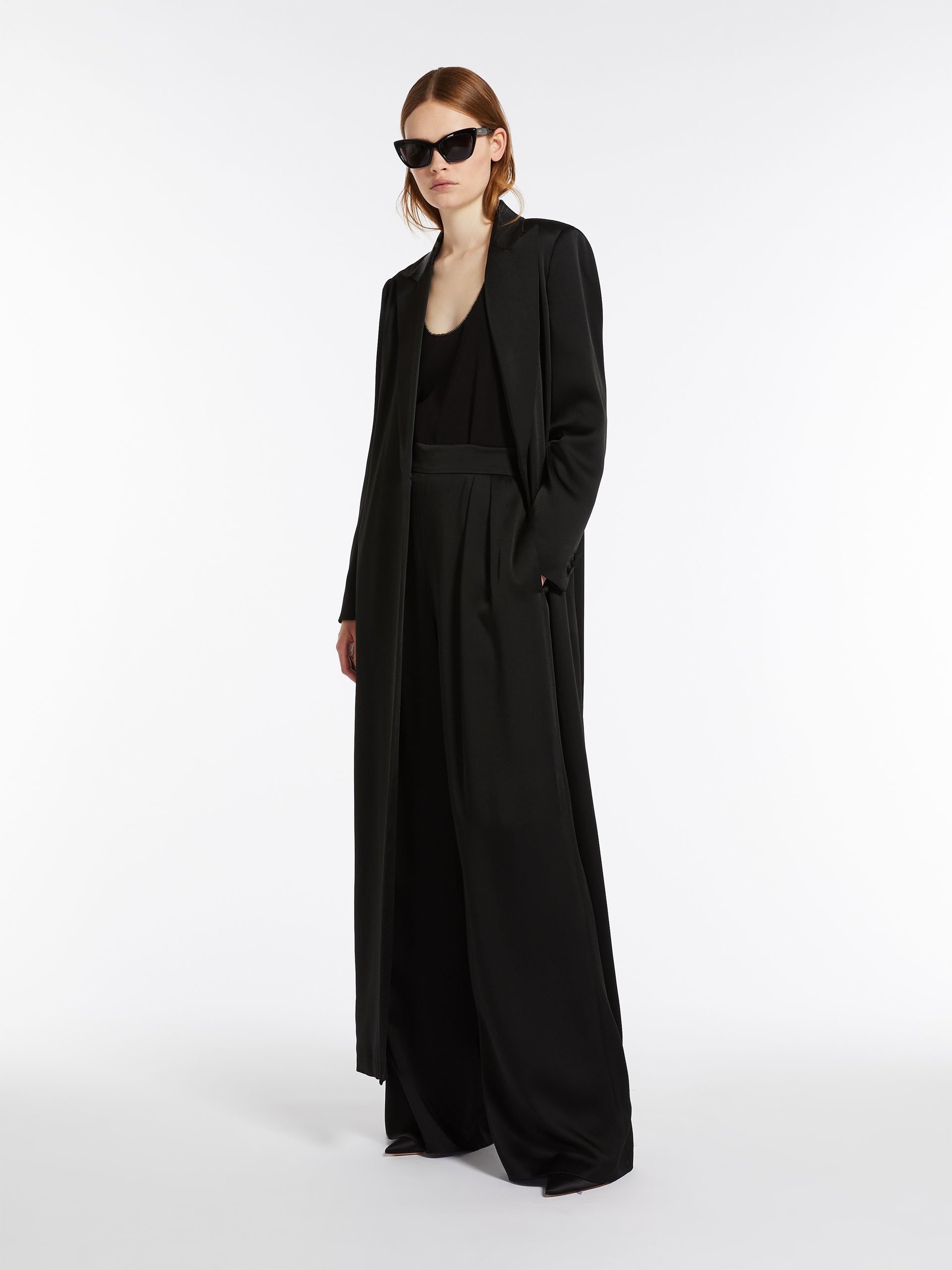 Max Mara Wide-legged Casual Pants In Black
