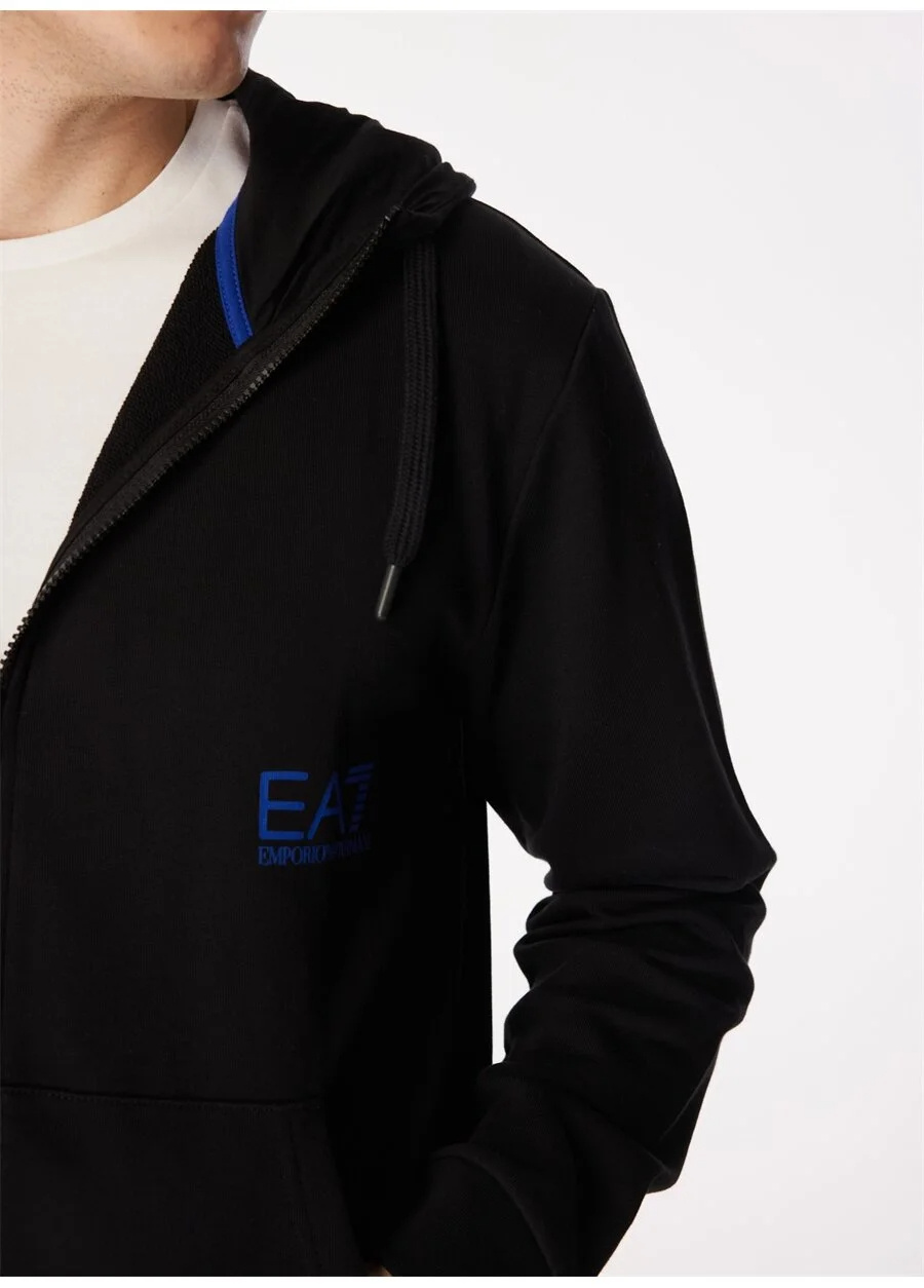 Ea7 Logo Zipper Sweatshirt In Black