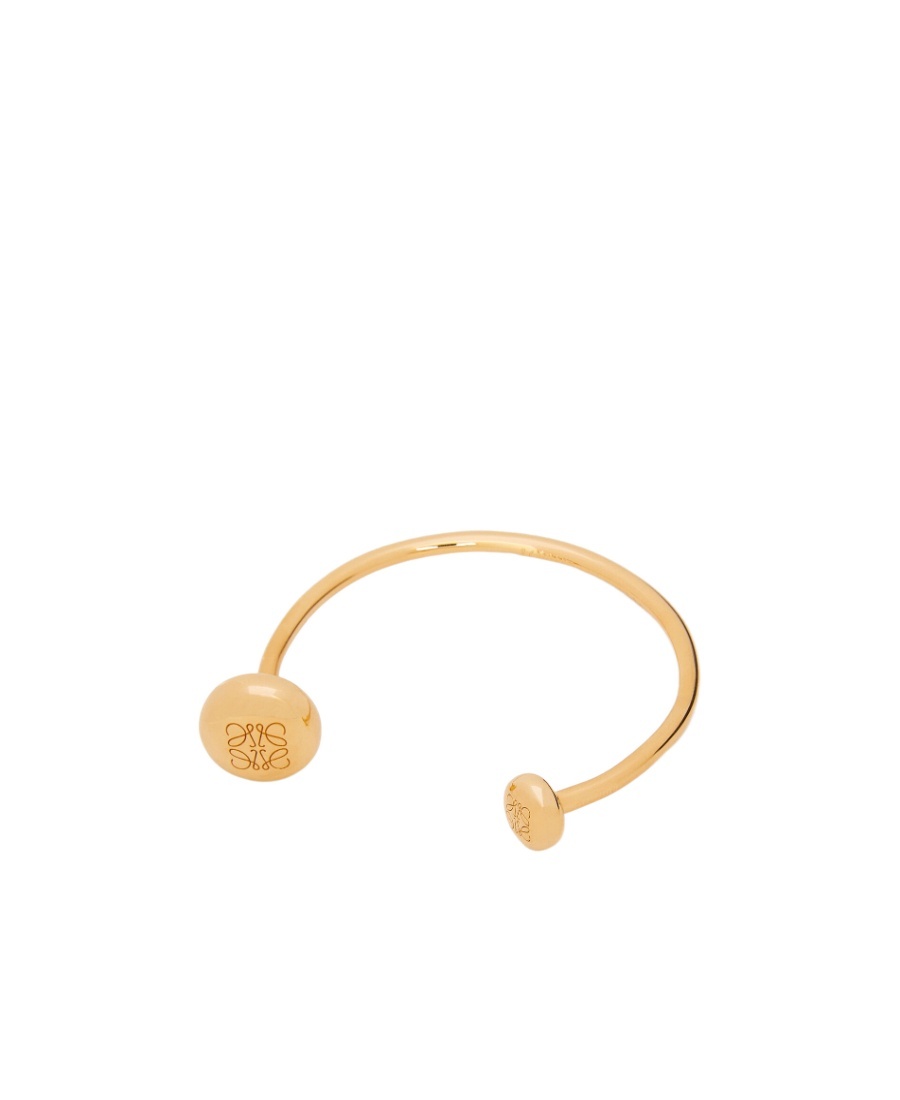 Loewe Anagram Pebble Open Bracelet In Yellow