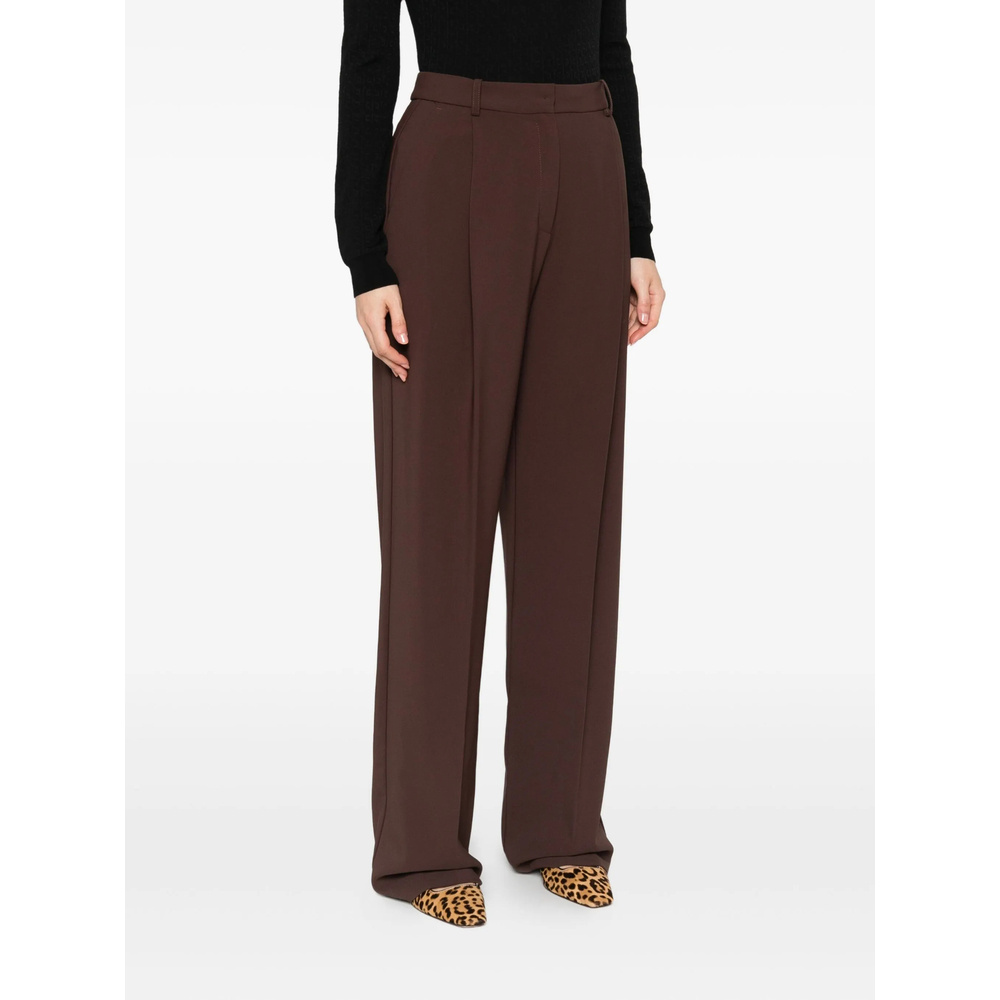 Elisabetta Franchi Pleated Trousers In Brown