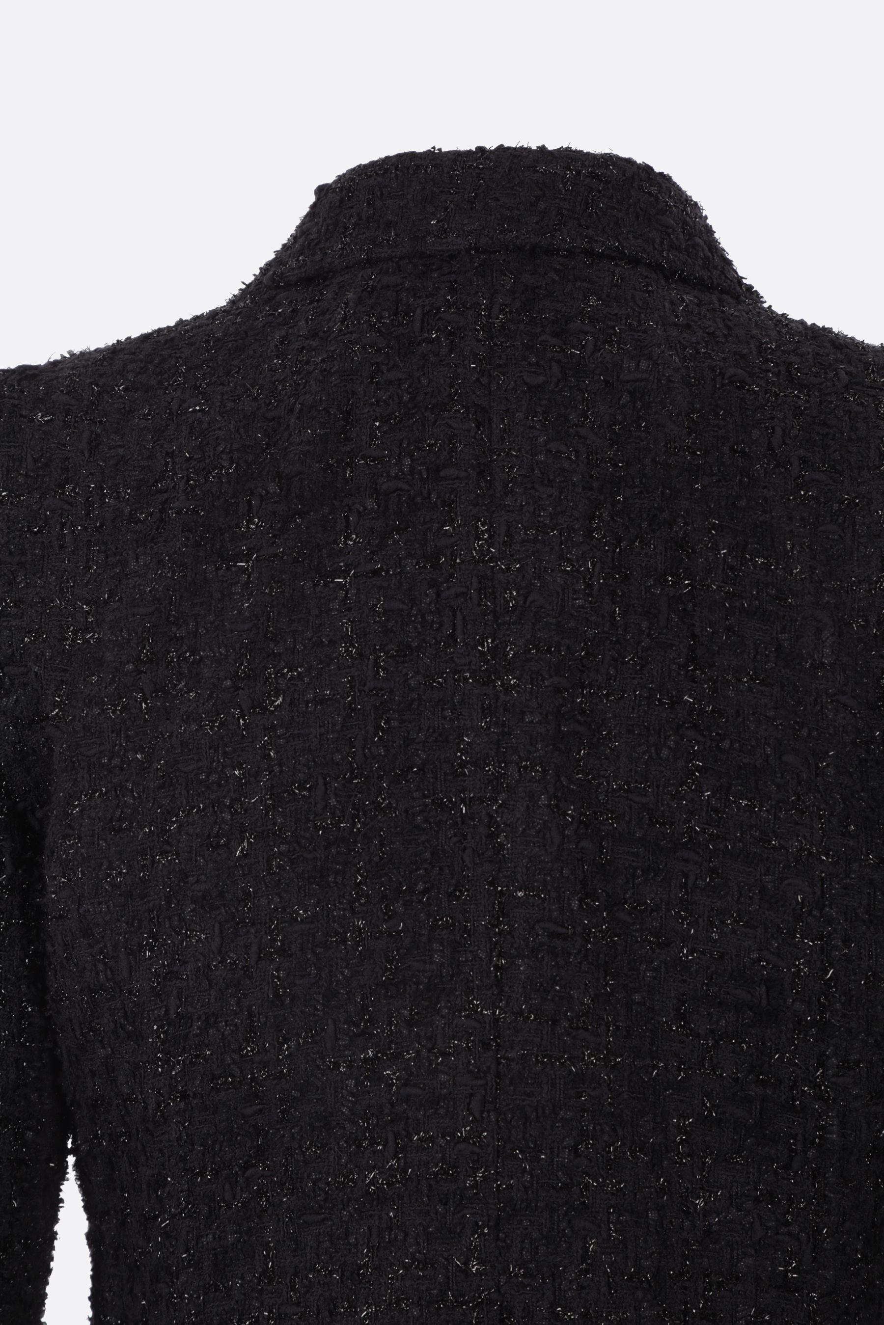 Balenciaga Double-breasted Tweed Jacket In Black