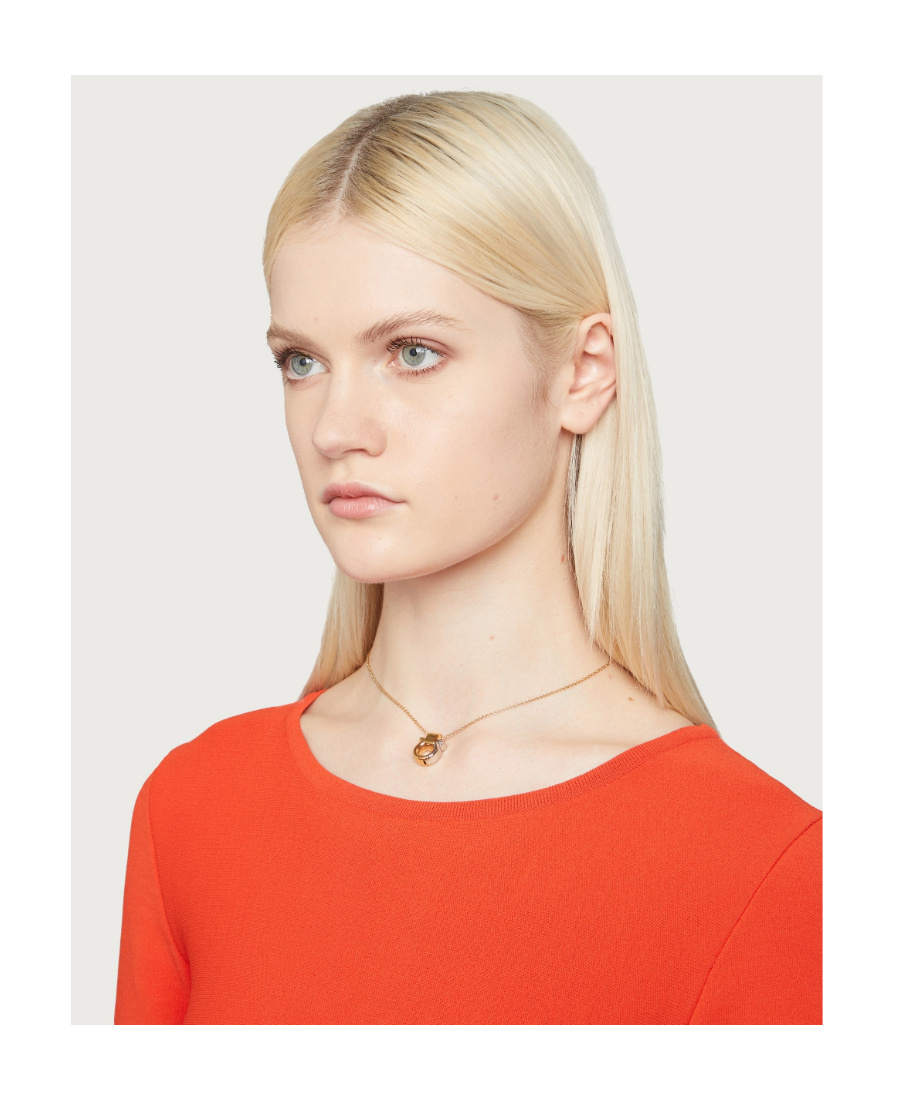 Ferragamo Gancini Pendant Necklace In Yellow