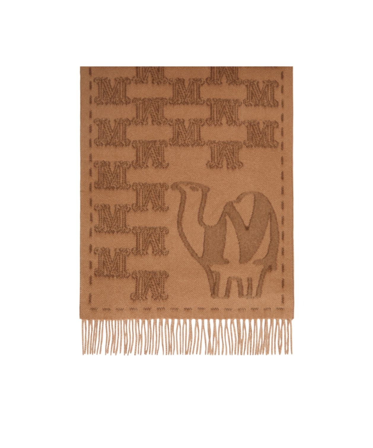 Max Mara Jacquard Cashmere Stole In Brown