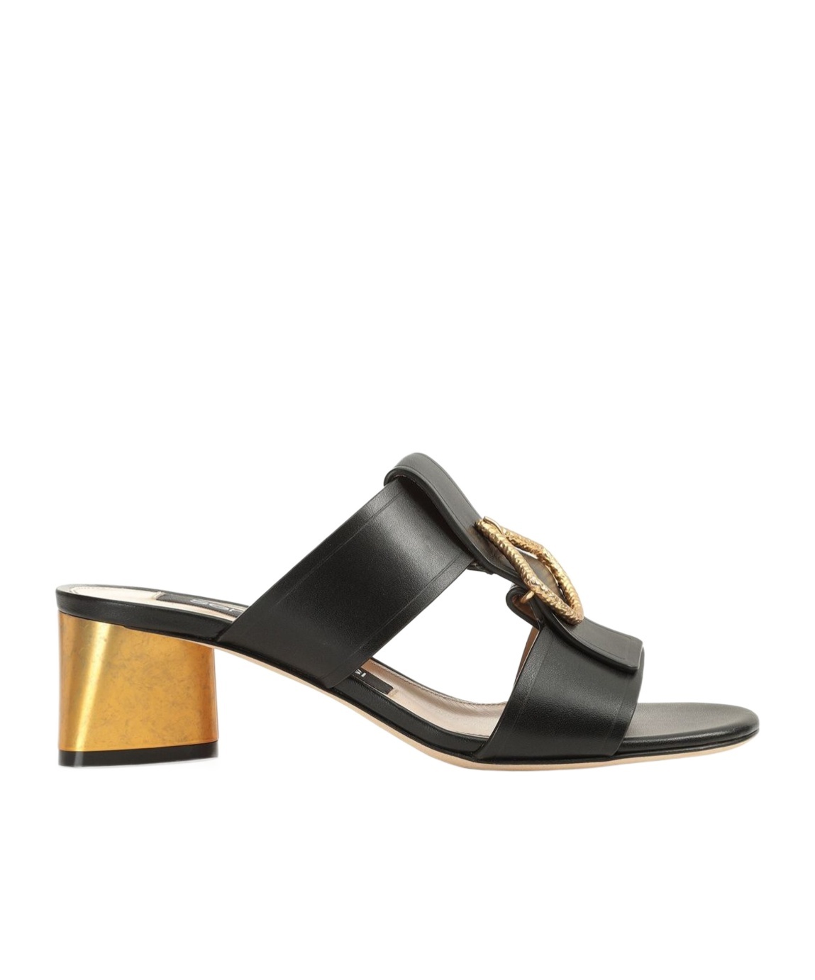 Shop Sergio Rossi Round Toe High Heel Sandals In Black