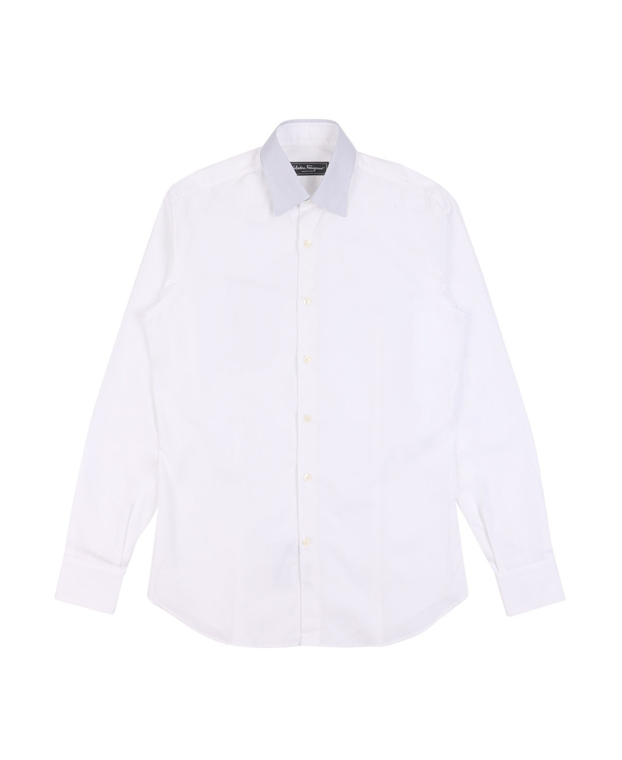 Ferragamo Button Lapel Shirt In White