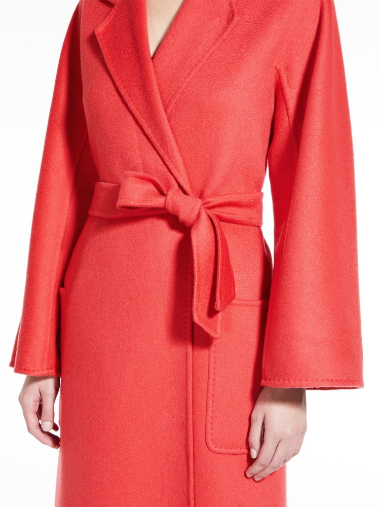 Max Mara Woman Coat Coral Size 12 Cashmere In Red