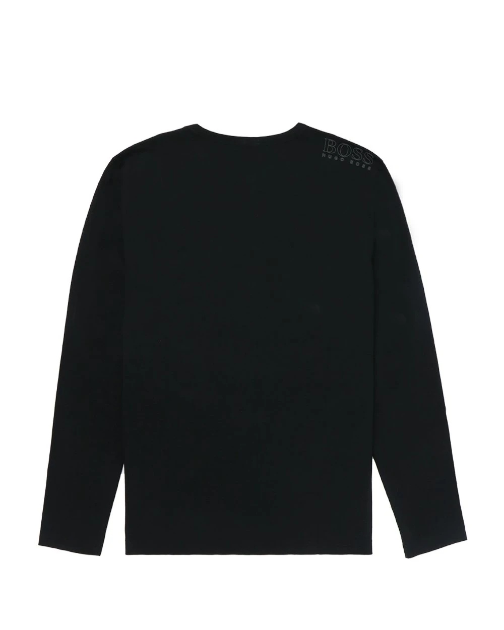 Hugo Boss Round Collar And Long-sleeved T-shirt In Black