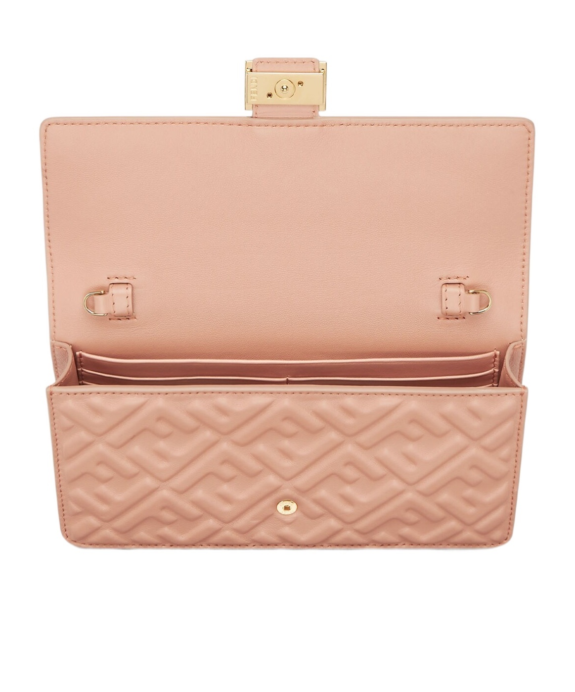 Fendi Chain Rectangular Shoulder Bag In Nude