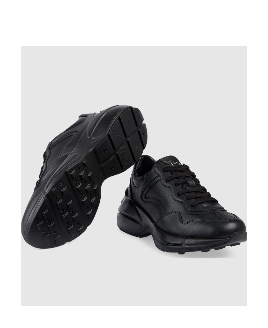 Gucci Rhyton Lace-up Sneakers In Black