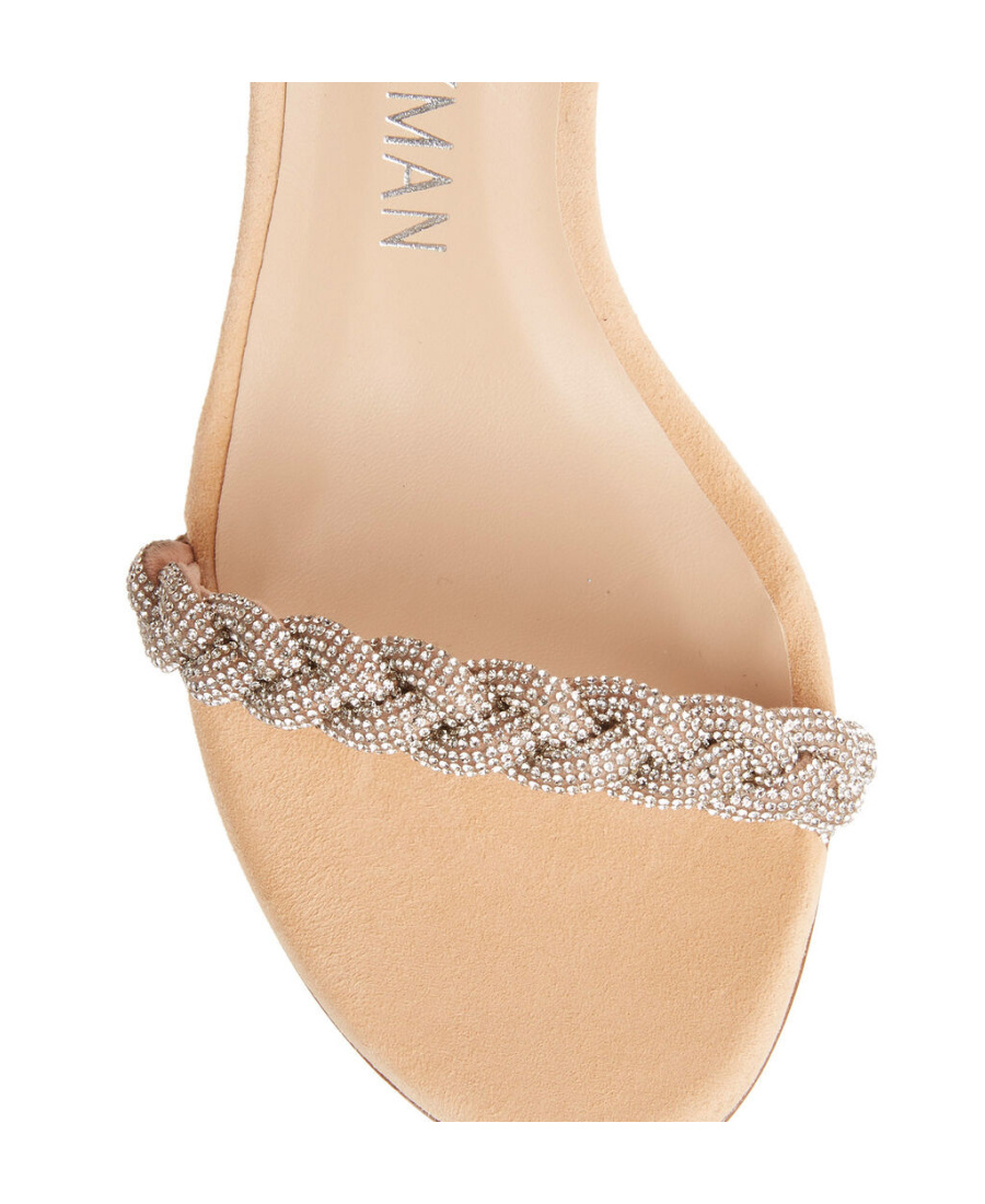 Stuart Weitzman Nudistcurve 80mm Embellished Sandals In Nude