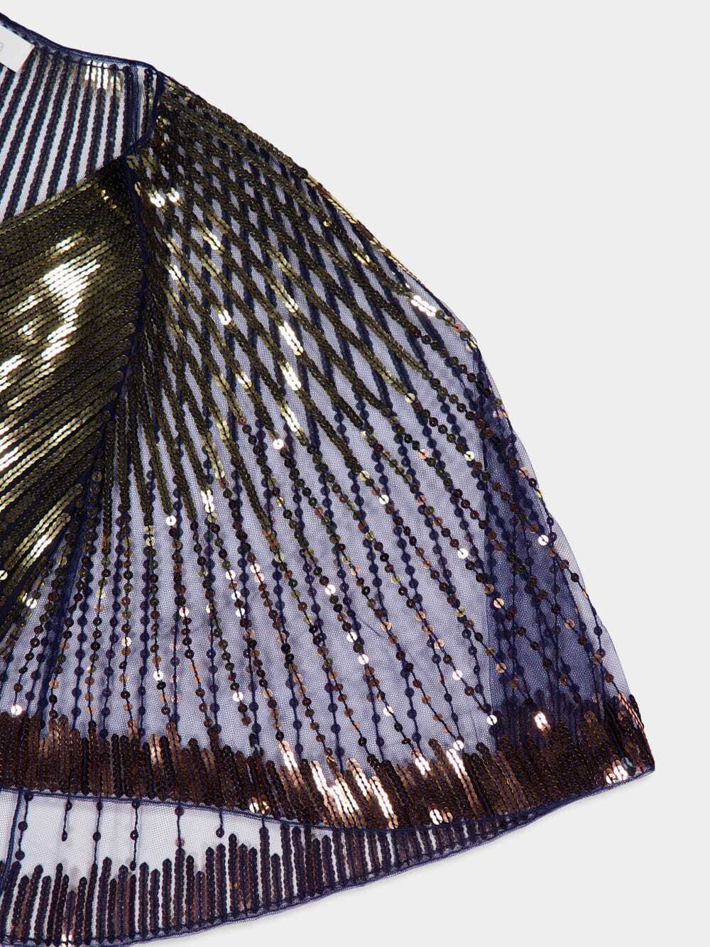 Rabanne Sequined Crop Top In Black