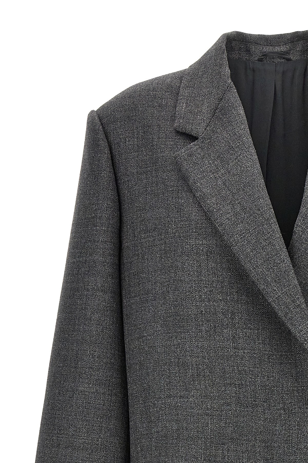 Brunello Cucinelli Grey Oversized Double-breasted Coat In Black