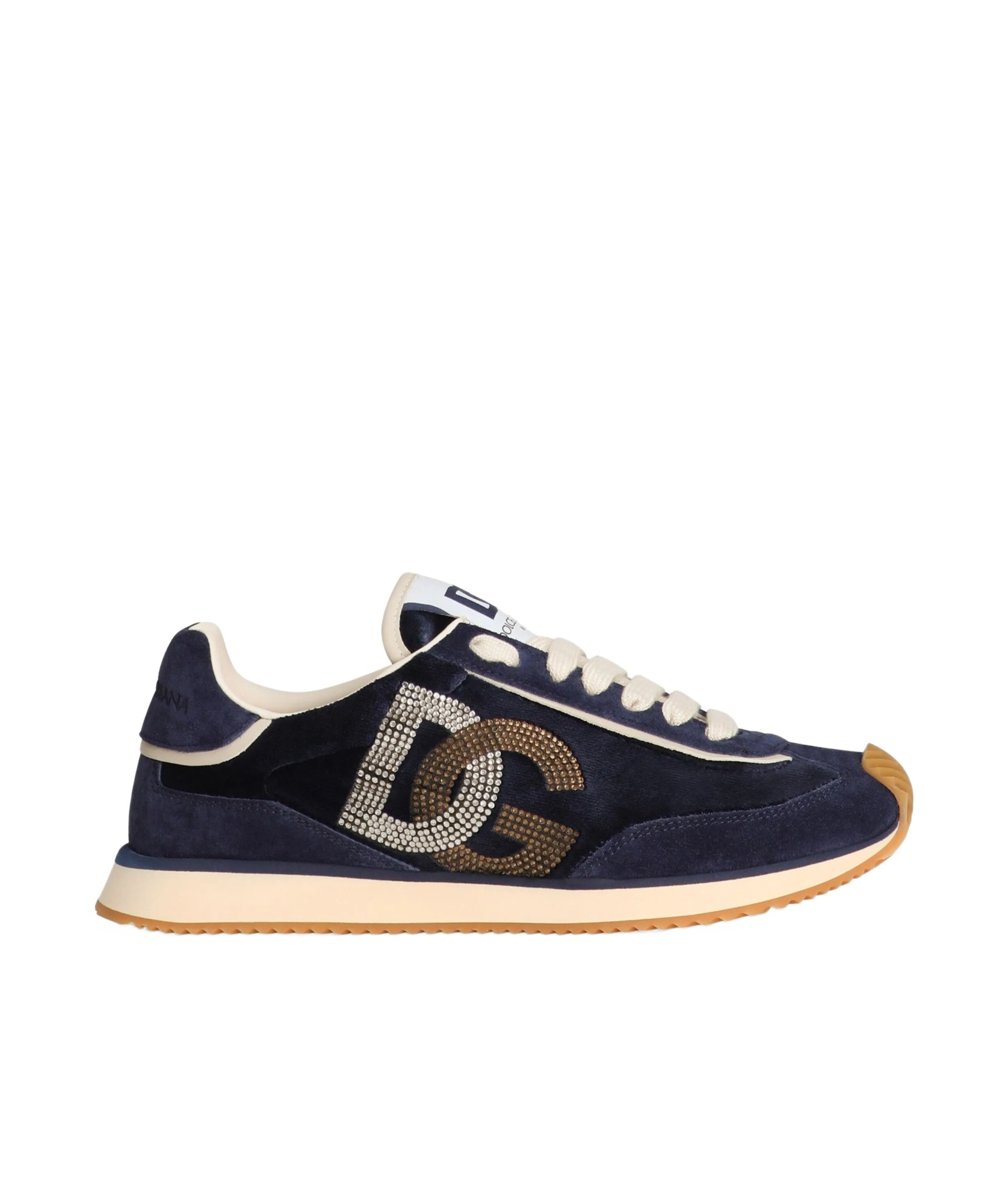 Dolce & Gabbana Mixed-material Dg Cushion Sneakers In Black