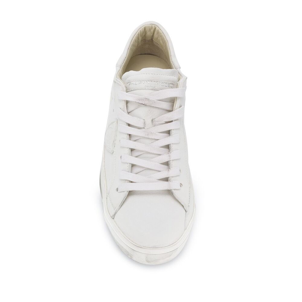 Philippe Model Premium Goat Leather Sneakers With Vintage Appeal And Luxurious Detailing In White