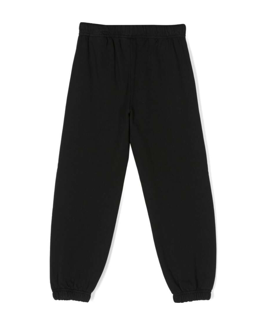 Palm Angels Kids Smiley-printed Elasticated Waist Track Trousers In Black