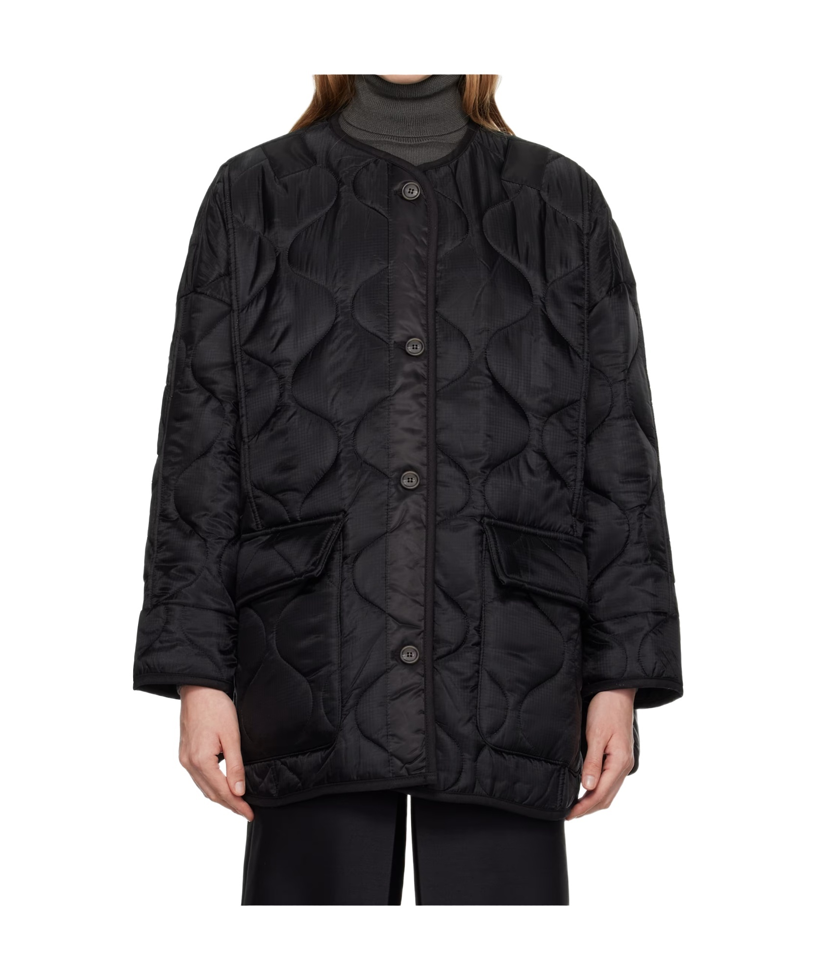 The Frankie Shop Black Teddy Quilted Jacket