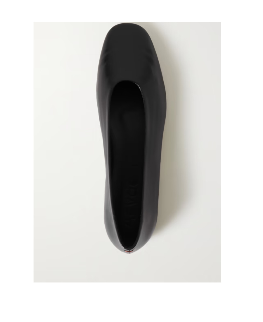 Aeyde Kirsten Leather Ballerina Shoes In Black